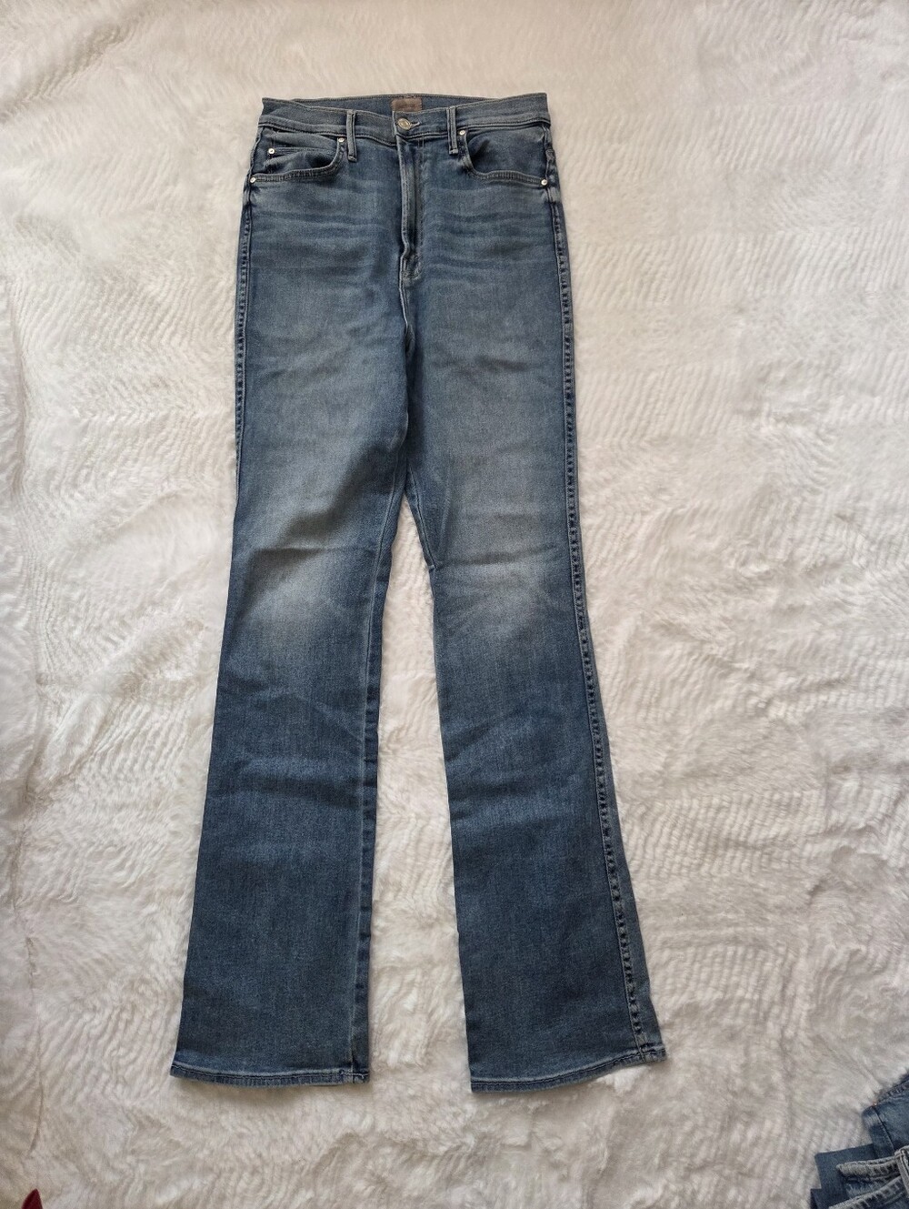 MOTHER  Hihg Rise Smokin Doble Heel Flare Jeans -  Sz 29x34" Wash Blue